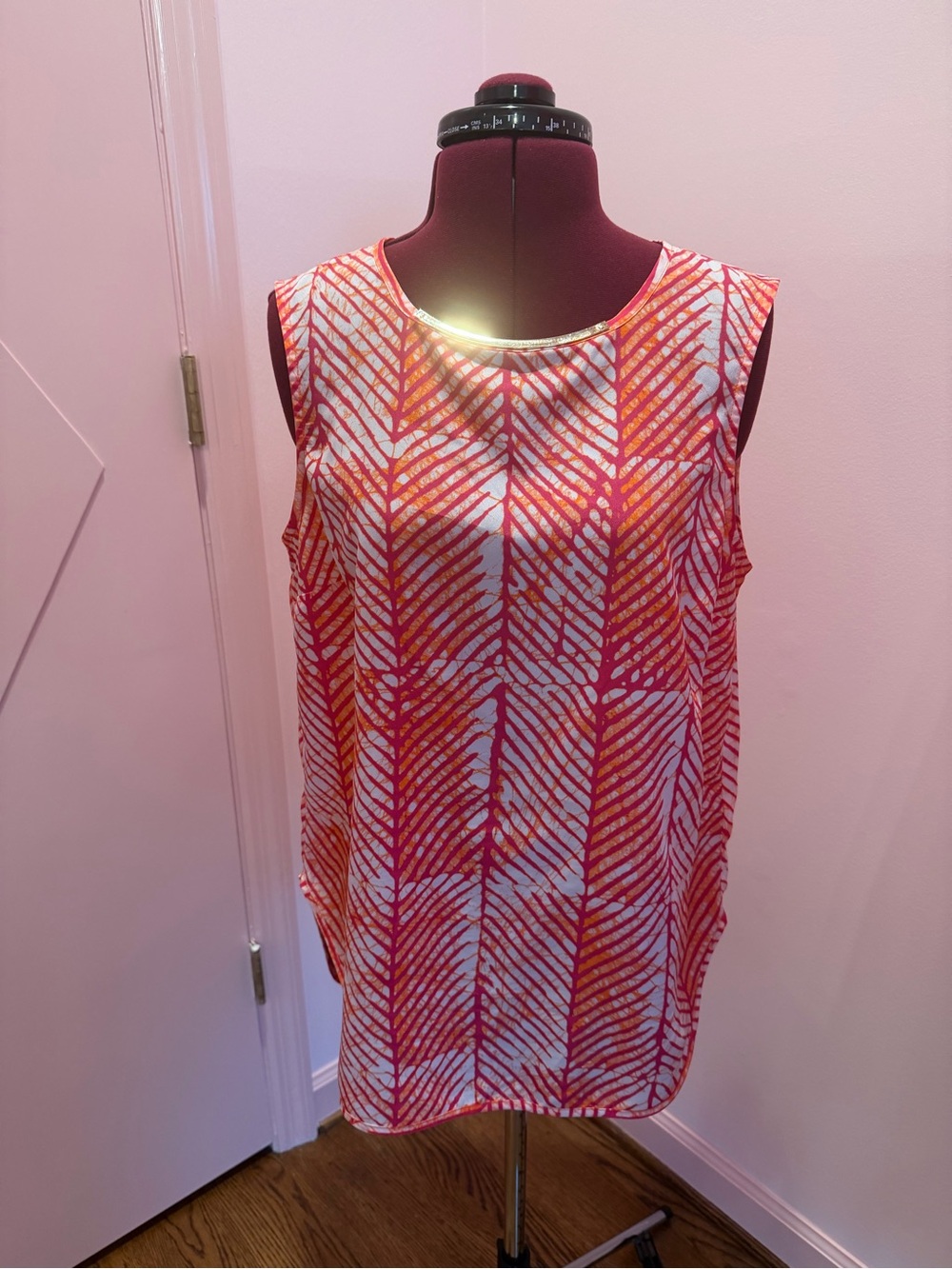 MICHAEL Michael Kors Pink and Orange Printed Sleeveless Tank